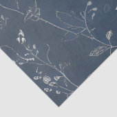 Papier Mousseline Découpage Denim et Fleurs minuscules blanches (Détail)