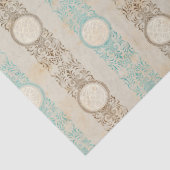 Papier Mousseline Découpage des bandes turquoises et Brown (Détail)