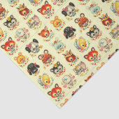 Papier Mousseline Découpage des bébés animaux Vintages (Détail)