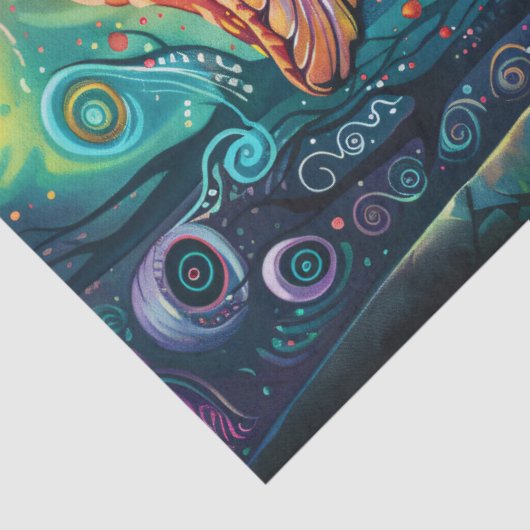 Papier Mousseline Découpage des champignons psychédéliques (Détail)