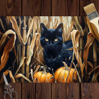 Découpage des Citrouilles de champ de maïs de chat