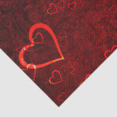 Papier Mousseline Découpage des Coeurs rouges gothiques 20x30 Papier (Détail)