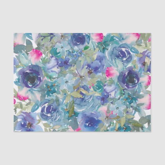 Papier Mousseline Découpage des fleurs d'aquarelle Abstraites (Recto)