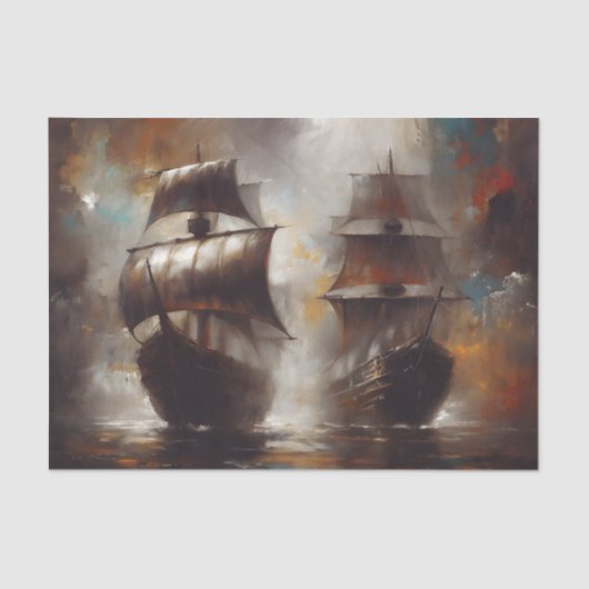 Papier Mousseline Découpage des navires viking à destination du stoc (Recto)