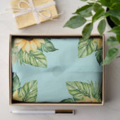 Papier Mousseline Découpage des tournesols sur Arrière - plan Turquo (Cadeau)