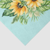 Papier Mousseline Découpage des tournesols sur Arrière - plan Turquo (Détail)