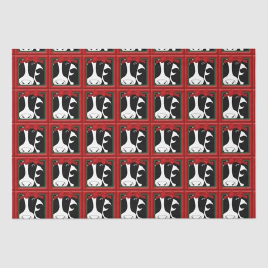 Papier Mousseline Découpage des vaches de Noël 15x20 (Recto)