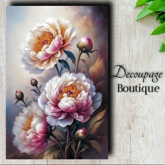 Papier Mousseline Découpage des Whispers Peony
