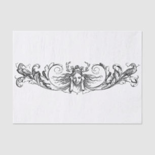 Papier Mousseline Découpage design Art déco noir et blanc