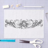 Papier Mousseline Découpage design Art déco noir et blanc (Artisanat)