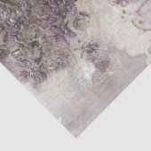 Papier Mousseline Découpage Design floral violet lavande blanc (Détail)