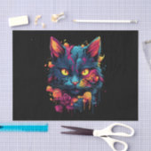 Papier Mousseline Découpage d'Halloween Chat noir effrayant (Artisanat)