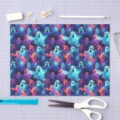 Papier Mousseline Découpage d'Halloween rouge déplaisant Fantôme (Artisanat)