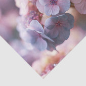 Papier Mousseline Découpage d'hydrangea lavande pastel éthéré (Détail)