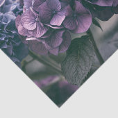 Papier Mousseline Découpage d'hydrangea violet prune vintage (Détail)