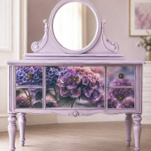 Découpage d'hydrangea violet prune vintage