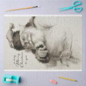 Papier Mousseline Découpage d'illustration Père Noël vintage (Artisanat)