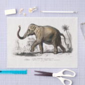 Papier Mousseline Découpage d'impression d'éléphants asiatiques vint (Artisanat)