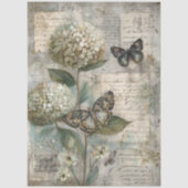 Papier Mousseline Découpage d'objets éphémères d'hortensia et de pap (Recto)
