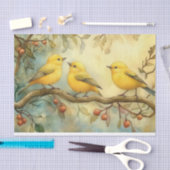 Papier Mousseline DÉCOUPAGE D'Oiseaux-chanteurs de marteau jaune (Artisanat)