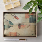 Papier Mousseline Découpage d'oiseaux et de cages d'oiseaux de style (Cadeau)