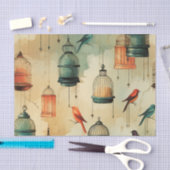 Papier Mousseline Découpage d'oiseaux et de cages d'oiseaux de style (Artisanat)