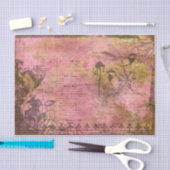 Papier Mousseline Découpage d'oiseaux roses et dorés (Artisanat)