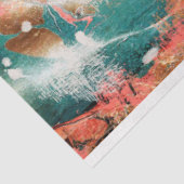 Papier Mousseline Découpage d'or rose Turquoise Art Abstrait moderne (Détail)