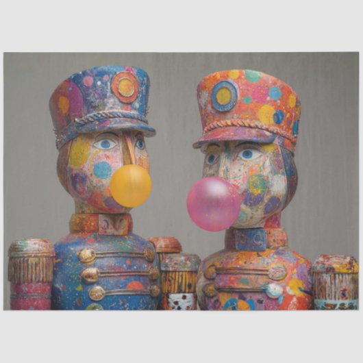 Papier Mousseline Decoupage Dot Drop Duo Bubblegum Nutcrackers  (Recto)