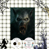 Papier Mousseline Découpage Dracula Loup-garou avec crocs Howl lunai