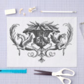 Papier Mousseline Découpage Dragon Art Déco noir & blanc (Artisanat)