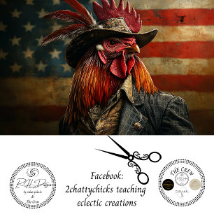 Papier Mousseline Découpage Drapeau USA Coq Patriotique