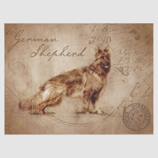 Papier Mousseline Découpage du berger allemand (Recto)