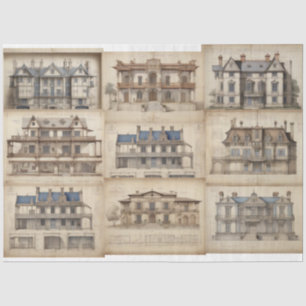 Papier Mousseline Découpage du bloc-notes architectural vintage