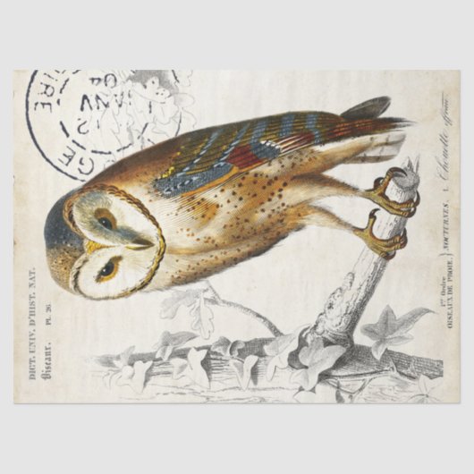 Papier Mousseline Découpage du cachet postal Vintage (Recto)