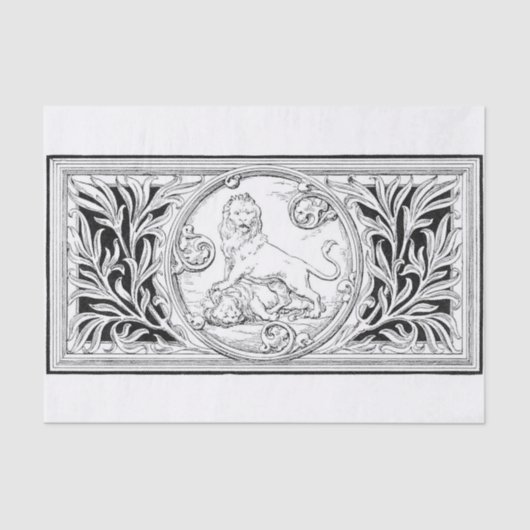 Papier Mousseline Découpage du cadre de lion (Recto)