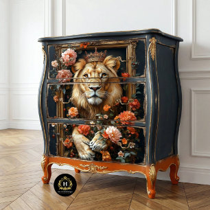 Papier Mousseline Découpage du cadre floral Royal Lion King Crown