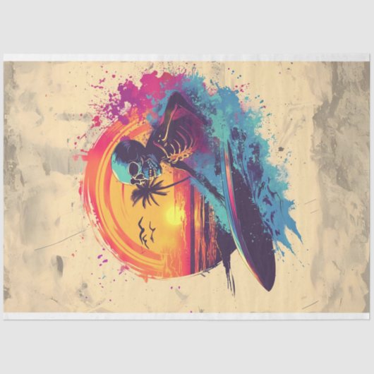 Papier Mousseline Découpage du cavalier de Surf d'os crâniens (Recto)