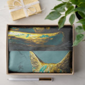 Papier Mousseline Découpage du chat en or vert égyptien (Cadeau)