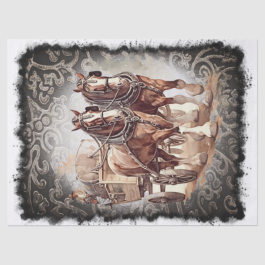 Papier Mousseline Découpage du cheval (Recto)