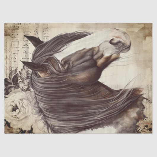 Papier Mousseline Découpage du Cheval de Cob irlandais (Recto)