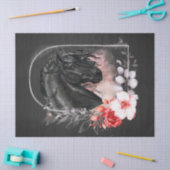 Papier Mousseline Découpage du cheval friésien noir (Artisanat)