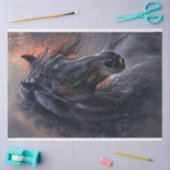 Papier Mousseline Découpage du cheval mystique Staline noir (Artisanat)