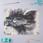 Papier Mousseline Découpage du cheval noir (Artisanat)