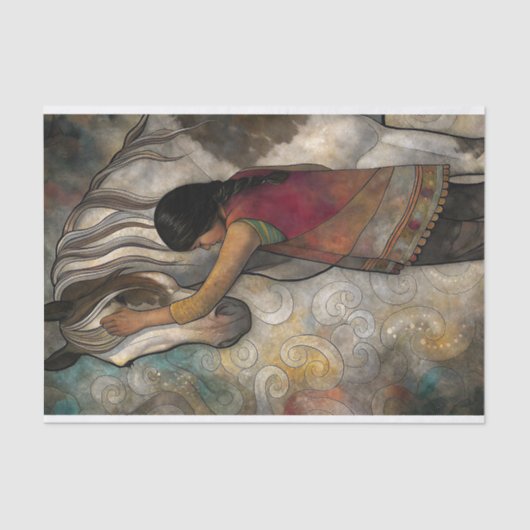 Papier Mousseline Découpage du Cheval Sacré (Recto)