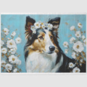 Papier Mousseline Découpage du chien de Collie Rough (Recto)