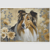 Papier Mousseline Découpage du chien de Collie Rough (Recto)