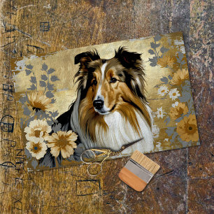 Papier Mousseline Découpage du chien de Collie Rough