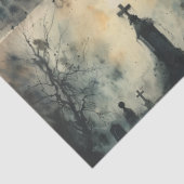 Papier Mousseline Découpage du cimetière gothique vintage (Détail)