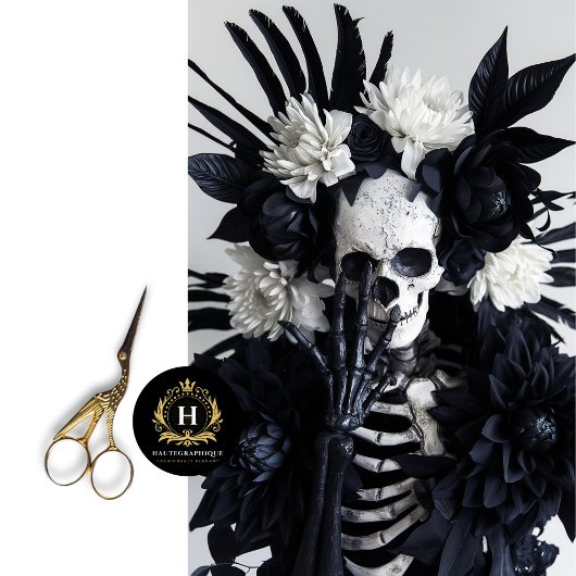 Papier Mousseline Découpage du crâne gothique de squelette